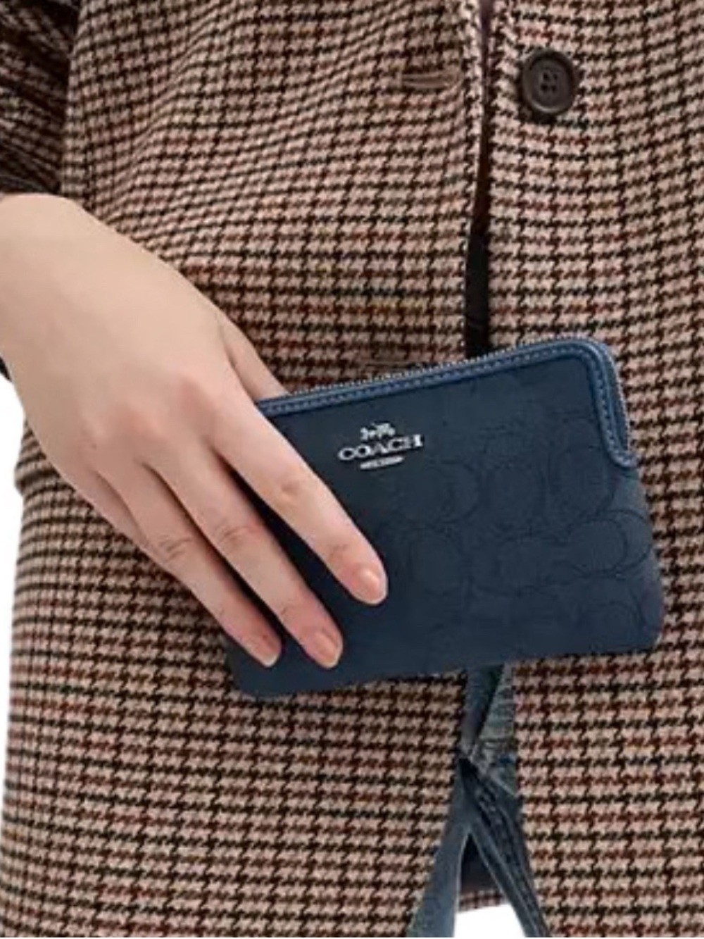 Coach Denim Signature Jacquard Wristlet - Picture 2 of 4